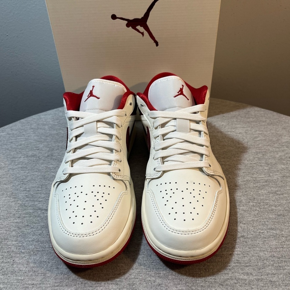 Nike Air Jordan 1 Low SE "Cracked Ruby" Sail Red Women's Shoe Size 9 HJ9338-106 - Picture 3 of 11